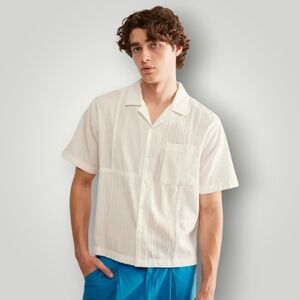 Standard Cloth Urban Outfitters Mens XL Textured Cotton Short Sleeve Button-Down